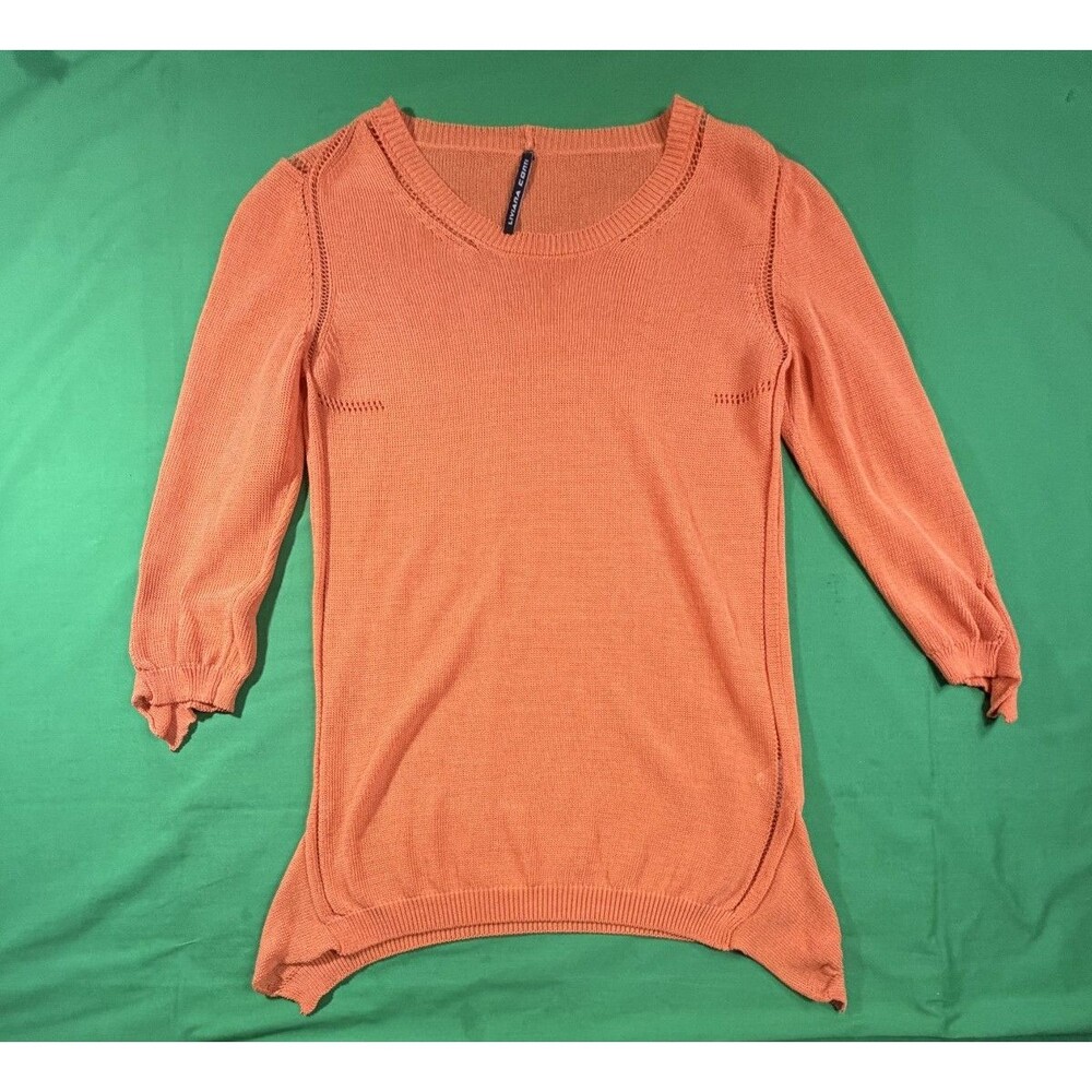 Liviana Conti Women’s Long Sleeve Orange Shirt Lightweight Breathable Size S